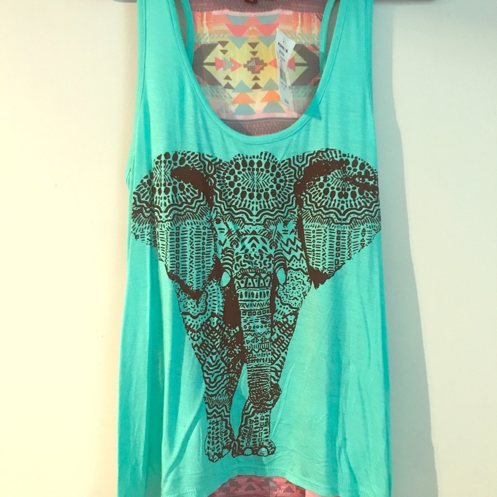 NWT Boho Tribal Elephant Tank Small